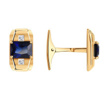 Запонки из золота с корундами и фианитами