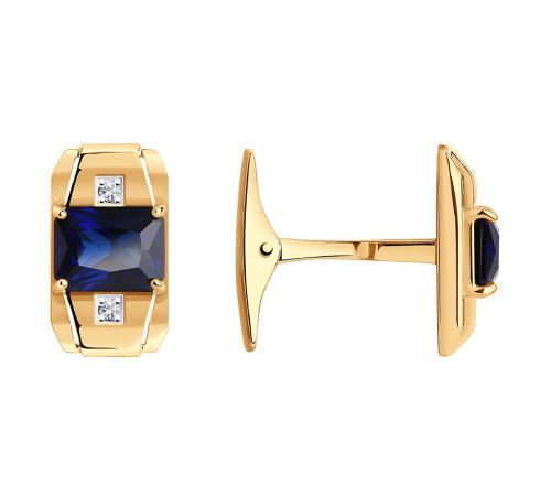 Запонки из золота с корундами и фианитами SKLV