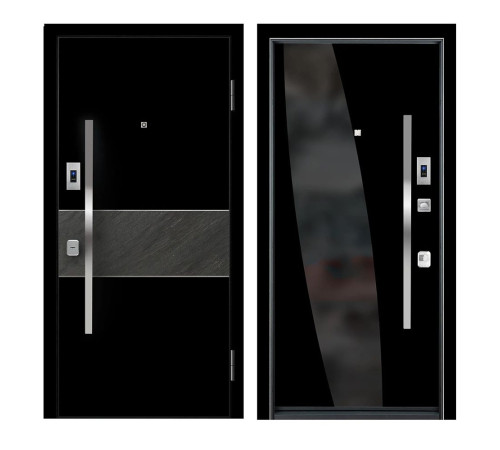 Входная дверь Ле-гран 67527 86х205 см правая black gloss / black matte