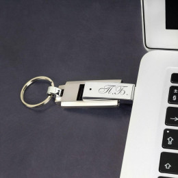 Флешка-брелок Steel с гравировкой
