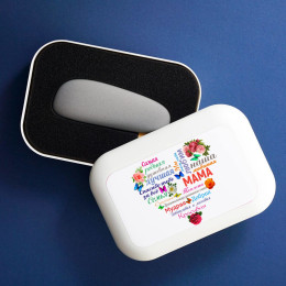 Пауэрбанк-камень «Сердце из слов МАМЕ»