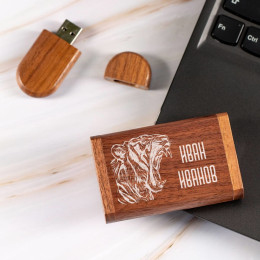 Деревянная флешка в футляре "Хищник"