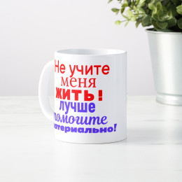 Кружка *Не учите меня жить! Лучше помогите материально!