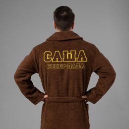 Мужской халат с вышивкой "Супер папа"
