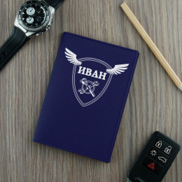Обложка для автодокументов "Классика" темно-синяя