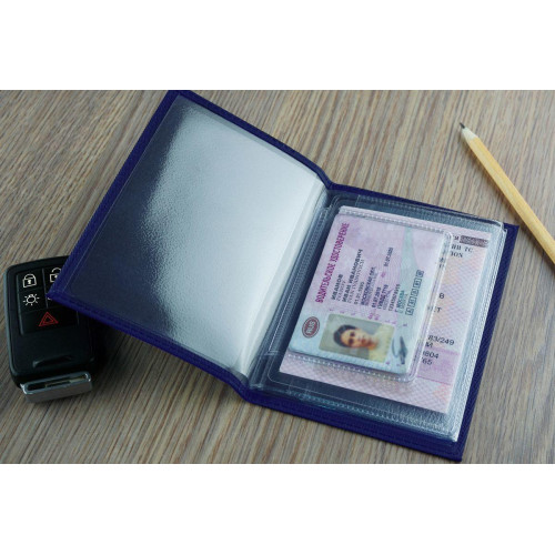 Обложка для автодокументов "Классика" темно-синяя