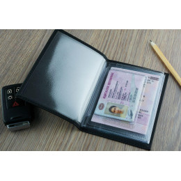 Обложка для автодокументов "Классика" черная