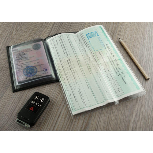 Обложка для автодокументов "Байкер" черная