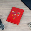 Обложка для паспорта Премиум «Сердце из слов МАМЕ» красная