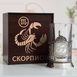 Подстаканник «Скорпион» в футляре с гравировкой