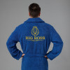 Мужской халат с вышивкой "BigBoss" (синий)