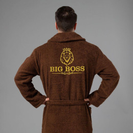 Комплект халатов с вышивкой "Boss" (коричневое и белое)