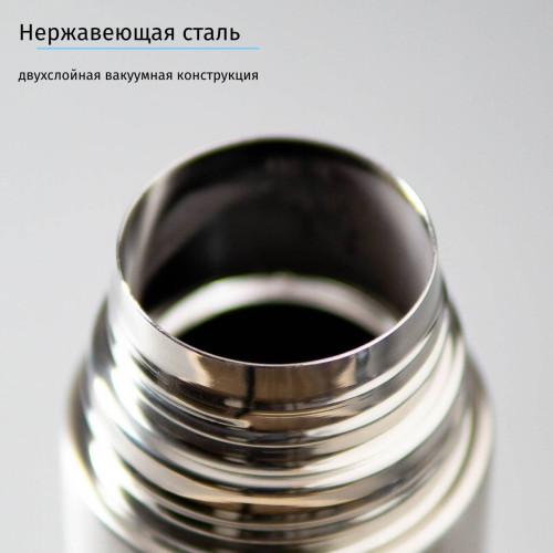 Термос именной "С 23 февраля" серебристый