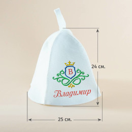 Банная шапка "Монограмма" с именем