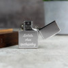 Зажигалка "Silver" в футляре-подставке с вашей гравировкой