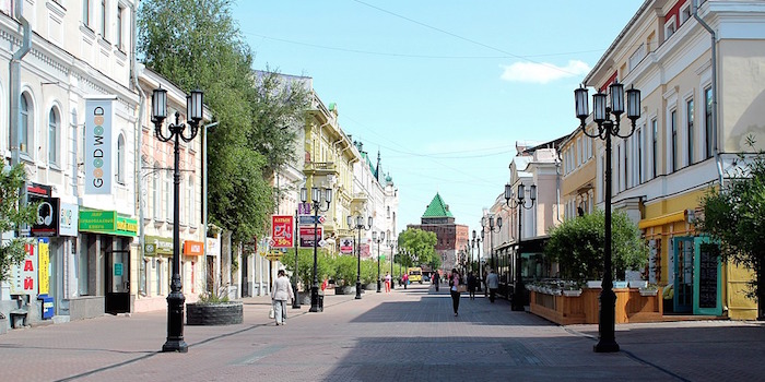 Пешеходная улица в центре Нижнего Новгорода